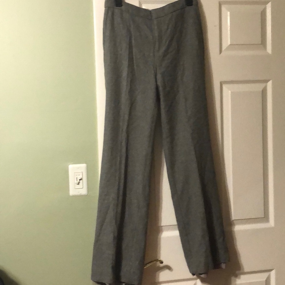 Wide/straight leg heather grey trouser pants